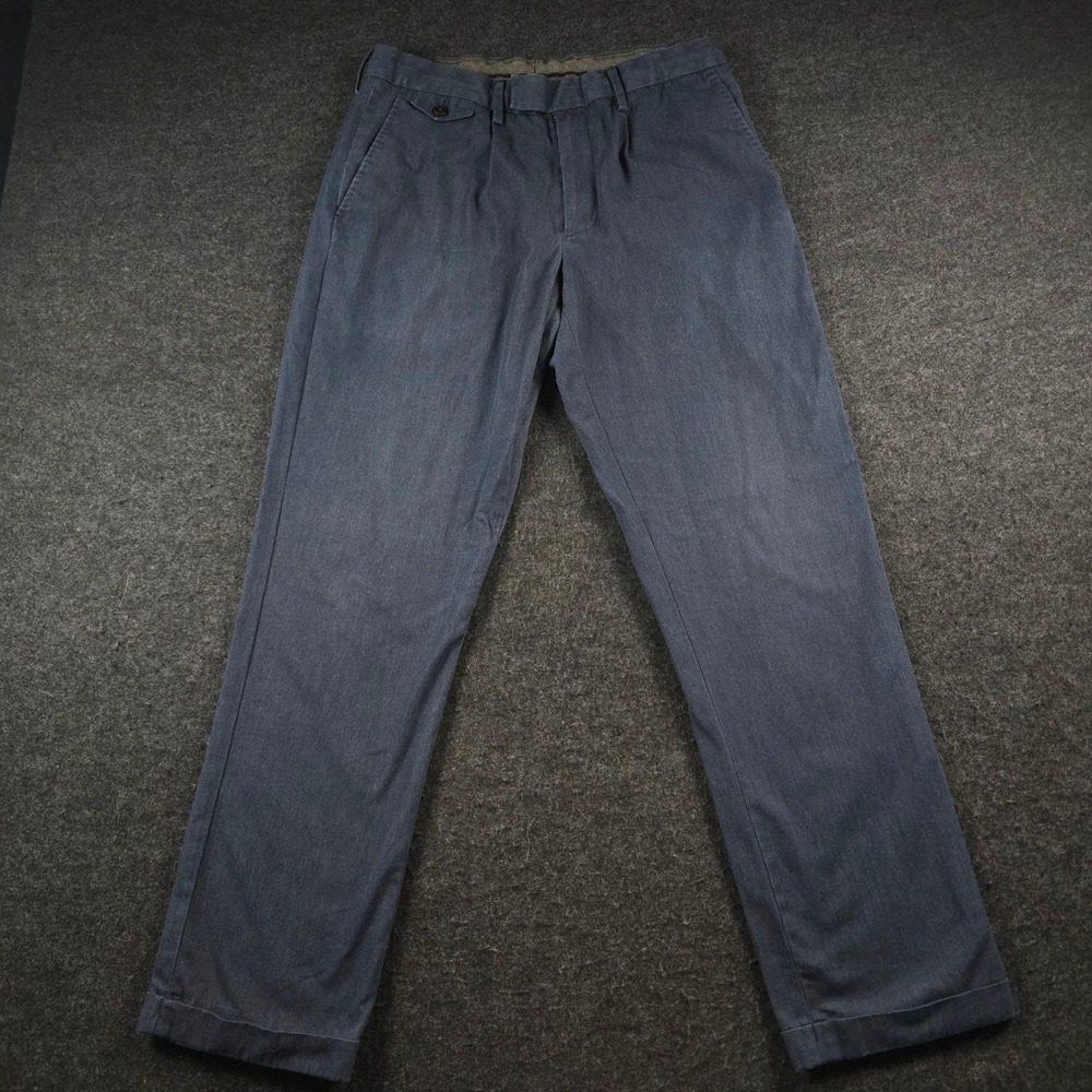 Wallace & Barnes Mens (Fits 32x29) Navy Blue Straight Leg Chino Pants W32 L30
